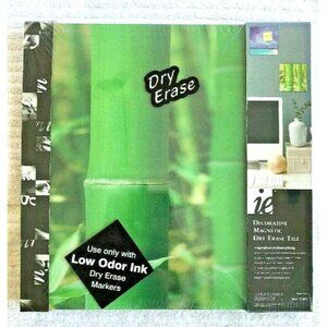 Magnetic Dry Erase Tile 11.5" x 11.5" Decorative Green Bamboo Nature Theme NEW
